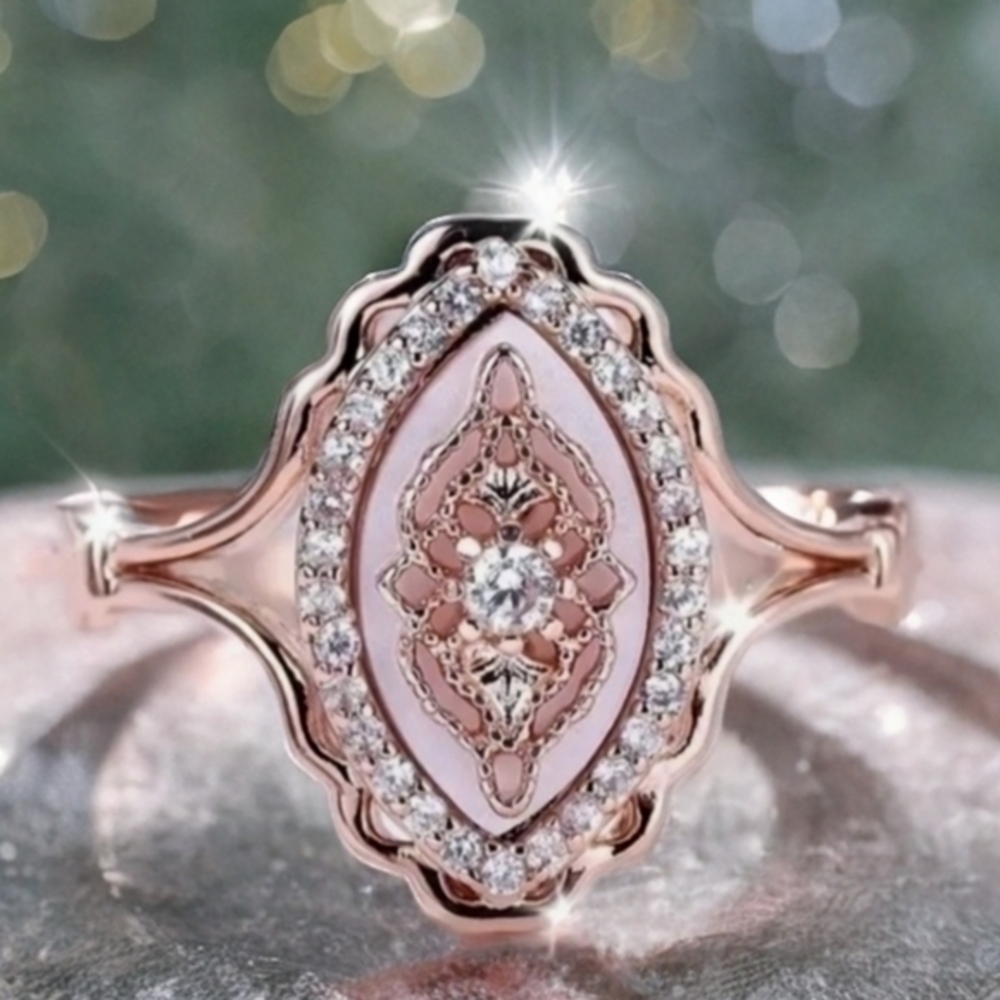 MODCLOTH VINTAGE VICTORIAN ROSE GOLD RING (1) SZ 9